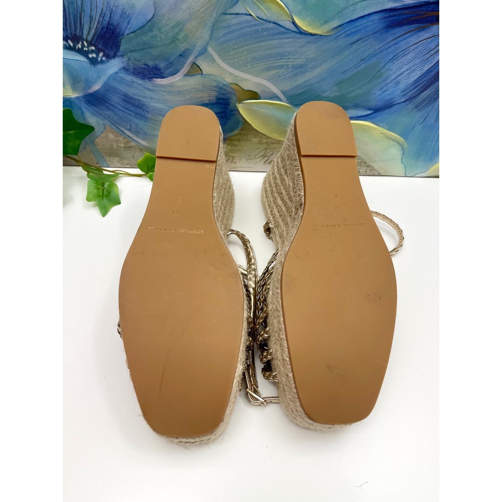 Loeffler Randal Pamela Mignon metallic leather platform wedge sandals in Gold 10 - Picture 15 of 15